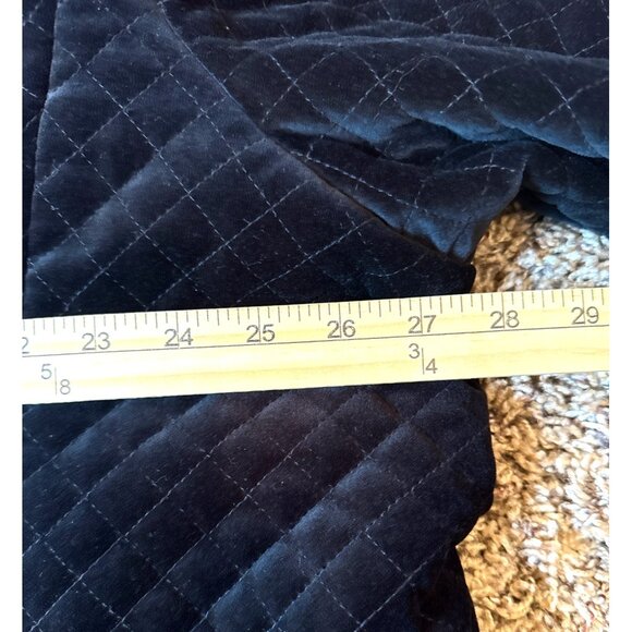 Chaps Jacket Black Velveteen Quilt Diamond Print Buttons Pockets Lined Size 3X - Picture 10 of 16